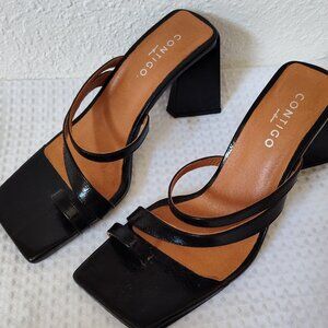 CONTIGO, Women’s Shoe, Square Toe, Heel Sandal, Peep Toe